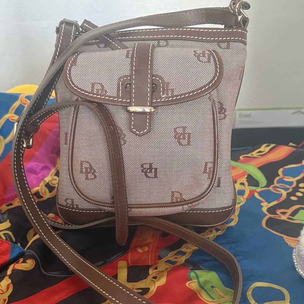 Dooney & Bourke Tan and Brown Crossbody Bag